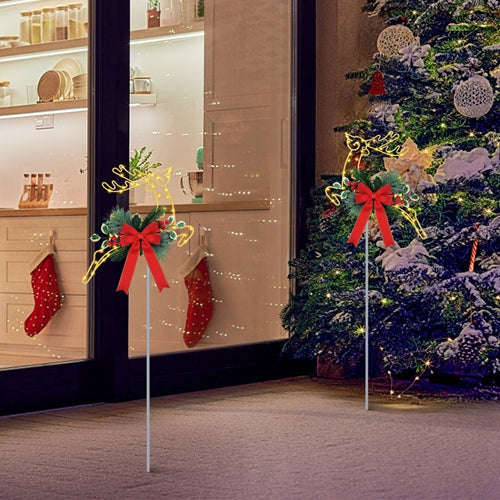 2-Pack LED Christmas Reindeer Pathway Stake Lights