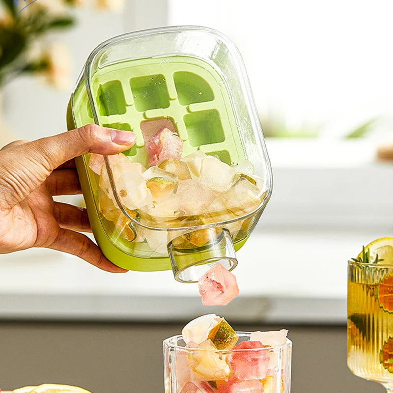 Ice Tray Ice Cube Mold Press Ice Maker With Lid 2-in-1 Ice Cube Bottle Food Grade Ice Making Straw Dual-use Ice Kettle - Korvel