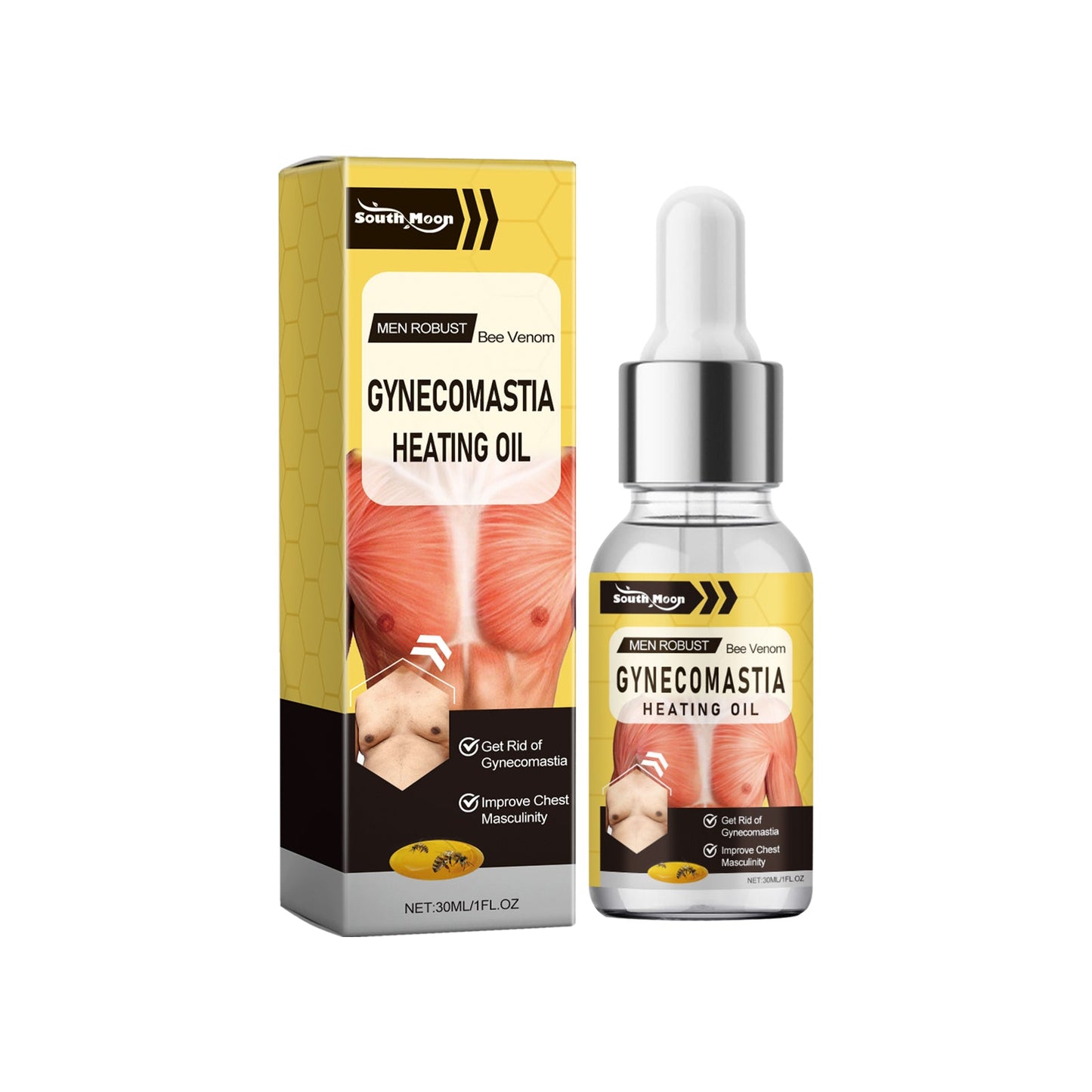 South Month Men's Chest Care Essential Oil, Chest Firming And Lifting Nourishing Skin Elasticity Care Oil - Korvel