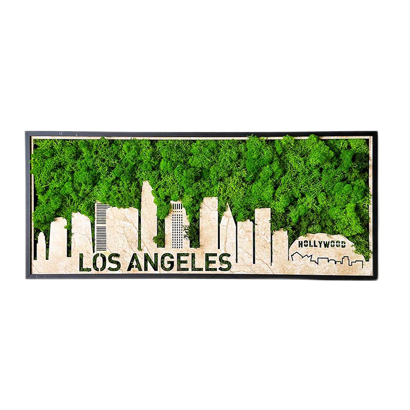 Los Angeles Moss City Silhouette Metal Wall Art Small - Korvel