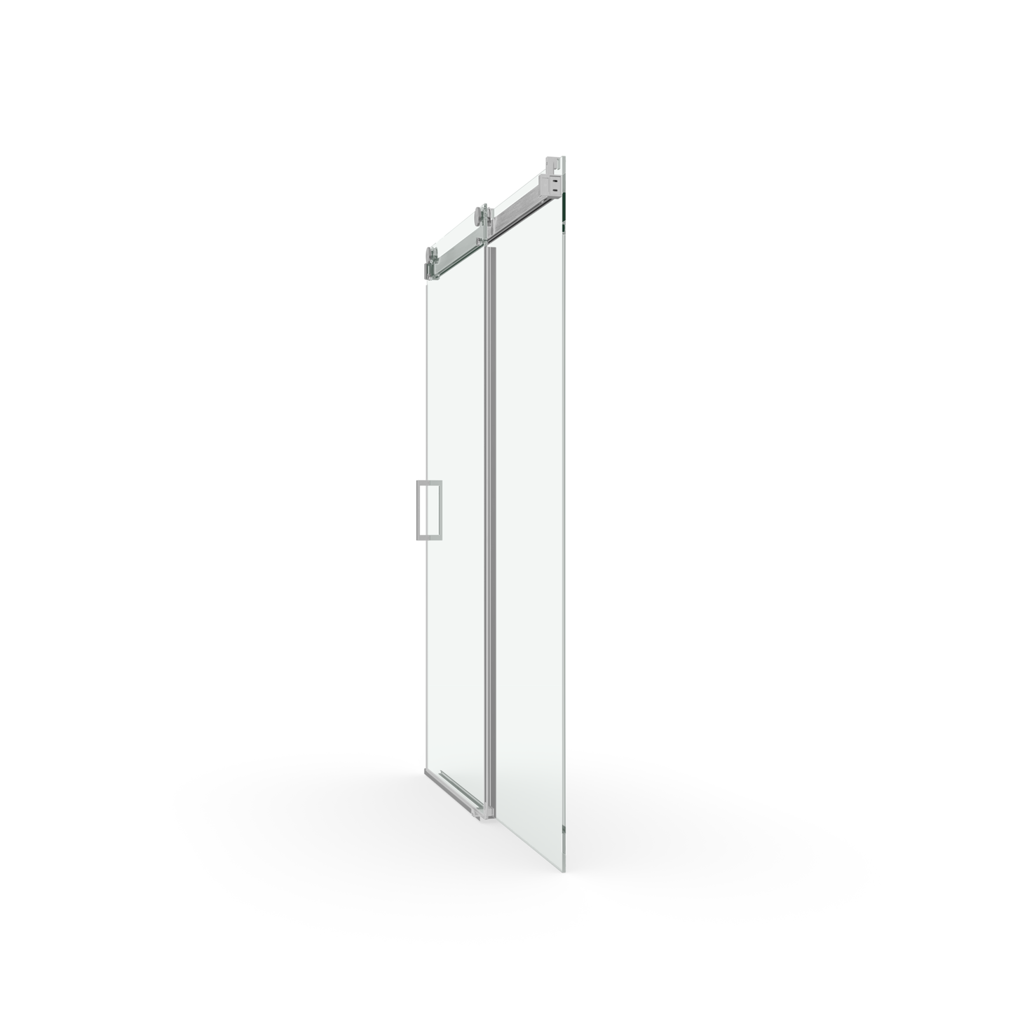 68 to 72 inches wide x 76 inches high frameless soft closing shower door 3/8 inches (10mm) thick brushed nickel solid glass 22D0 - Korvel