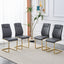 Premium Faux Leather Cushioned Dining Chairs with Metal Legs