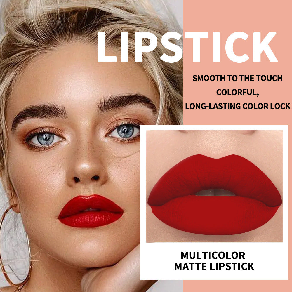 Waterproof And Durable Lipstick Velvet Fine Glitter Matte Lip And Cheek Dual-Use Lipstick - Korvel