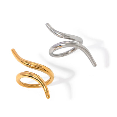 Geometric Open Ring in Stainless Steel - Elegant Women's Jewelry