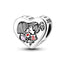 Copper plated S925 silver FOREVER colorful heart clip beads string DIY bracelet necklace - Korvel