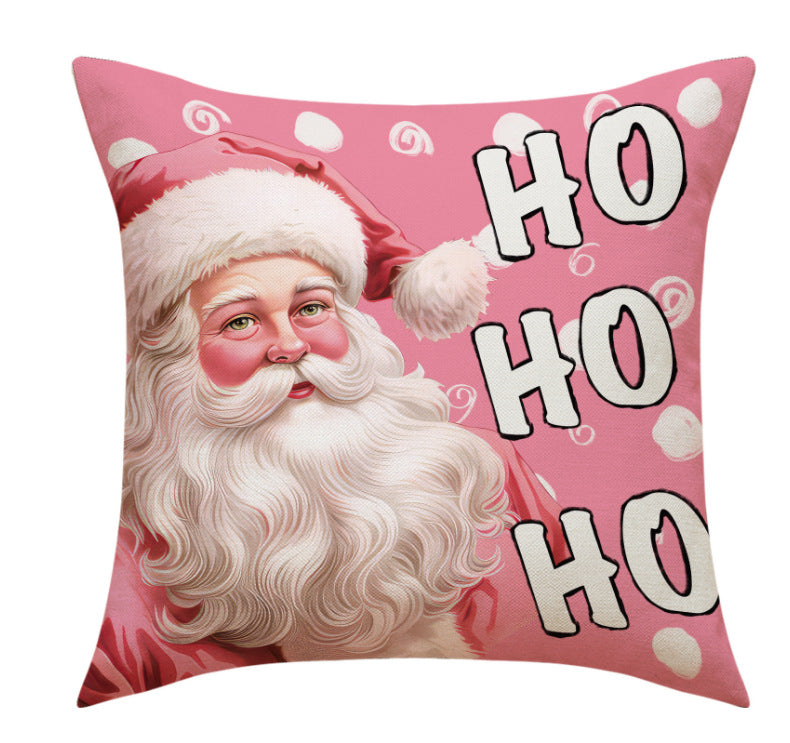 Christmas Pillow Cover - Santa Claus & Snowman Design
