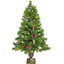 Christmas Tree Artificial Christmas 4-piece Set, including flower wreath, flower wreath, and 2 entrance trees, with LED lights - Korvel