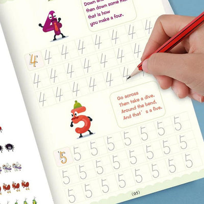Full English version of calligraphy stickers Children's groove copybook Student hard pen practice copybook Magic writing sticker - Korvel