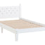 Twin Bed with Button-Decoration Headboard, with Bed Slats,White - Korvel