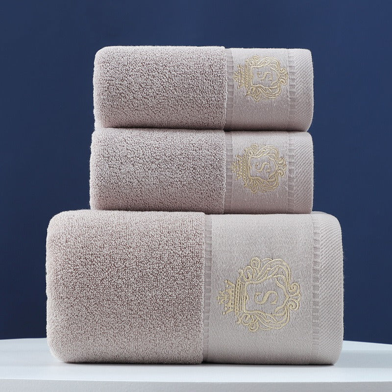 Towel Set Of Pure Cotton Towel Bath Towel Three-Piece Gift Set Xinjiang Cotton - Korvel