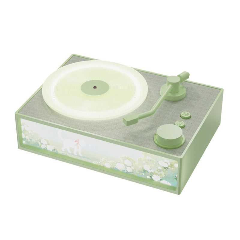 Wireless Bluetooth Speaker Aroma Diffuser Ambient Light Mini Speaker Retro Vinyl Record Player Home High-Quality Sound Gift X19 - Korvel