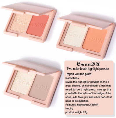 CmaaDU Two-tone blush highlighter and contouring palette - Korvel