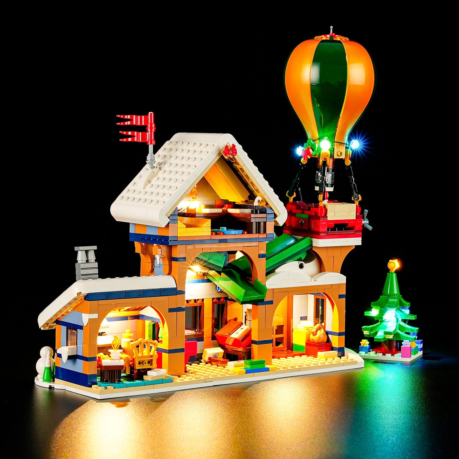 YB brand compatible with LEGO 10339 Santa Claus Post Office building blocks, LED lighting fixtures, winter lighting model ornaments - Korvel