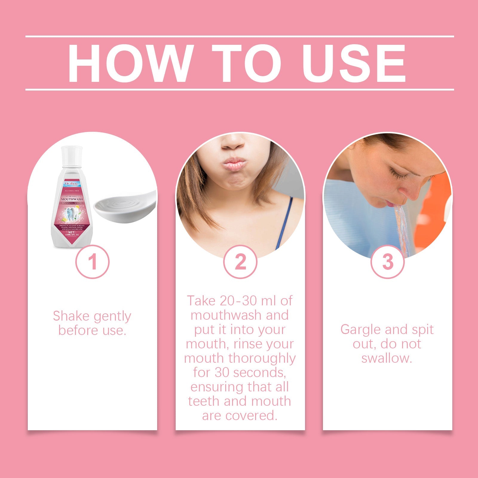 Mouth Care Beauty Mouthwash, Mint Fresh Breath, Gentle And Non-Irritating Gum Care - Korvel