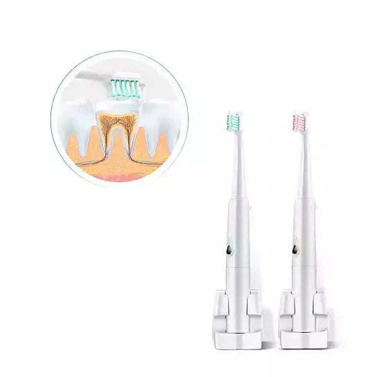 Cepillo de dientes electroacústico ultrasónico con dos cabezales de cepillo adicionales