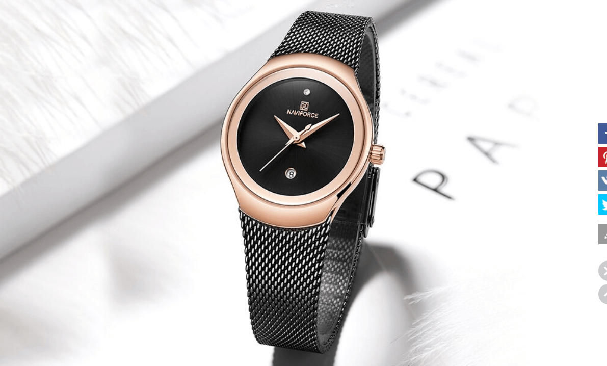 Montre en acier inoxydable élégante pour femme avec bracelet tressé