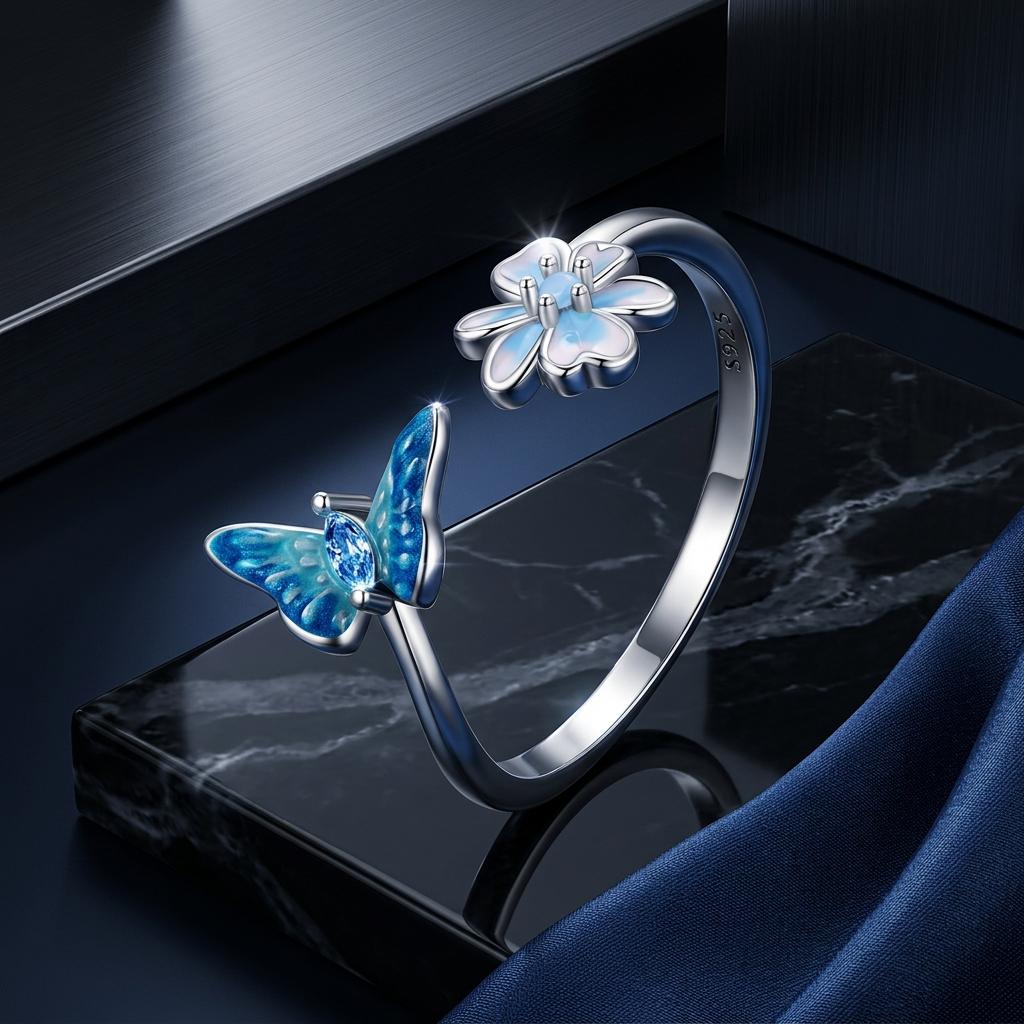 Bague en Opale Nanomètre en Argent Sterling 925 Élégante