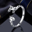 Bague en argent sterling 925 oxydé en forme de girafe pour femmes