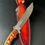 Exquisite Handmade Damascus Steel Bowie Knife with Unique Wood Handle & Leather Sheath - Korvel