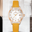 Montre élégante en cuir pour femme avec boîtier en métal