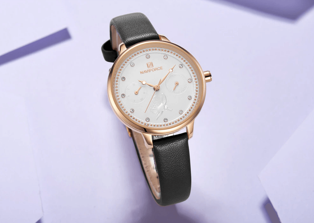 Montre de Luxe Élégante pour Femme avec Double Zircon et Chronomètre