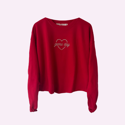 Game Day Shine Cropped Rhinestone Sweatshirt
