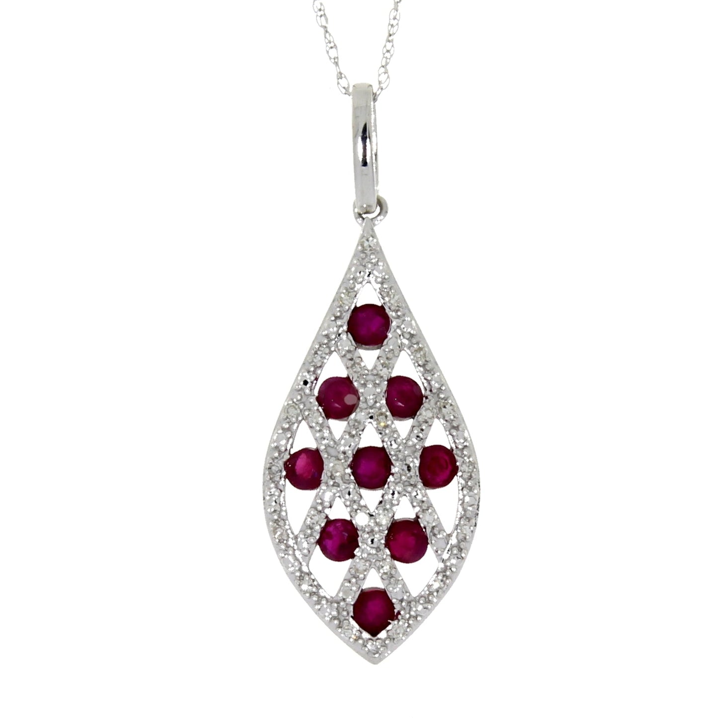 .58ct Ruby and Diamond Pendant in 14KT White Gold