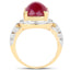 Anillo de Plata Esterlina Baño de Oro Amarillo de 14K con Rubí de 4.46 Quilates