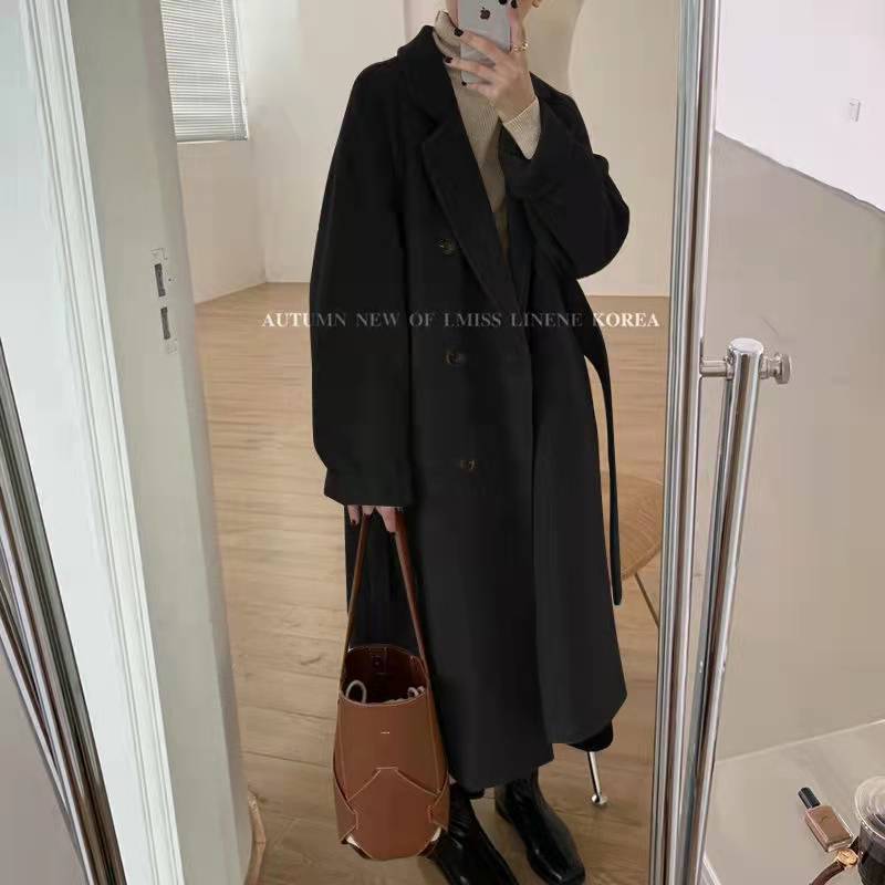 Manteau en laine mi-long pour femmes pour l'automne et l'hiver