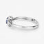 Bague de fiançailles en saphir bleu et diamant de 0,52 carat en or blanc 14 carats