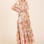 Vestido de Verano Floral con Cintura Ajustable y Mangas de Volante en Capas