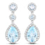 Boucles d'oreilles en argent sterling avec topaze bleue et topaze blanche de 9,46 carats