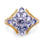 Bague en Tanzanite Véritable Plaquée Deux Tons de 1,67 Carat