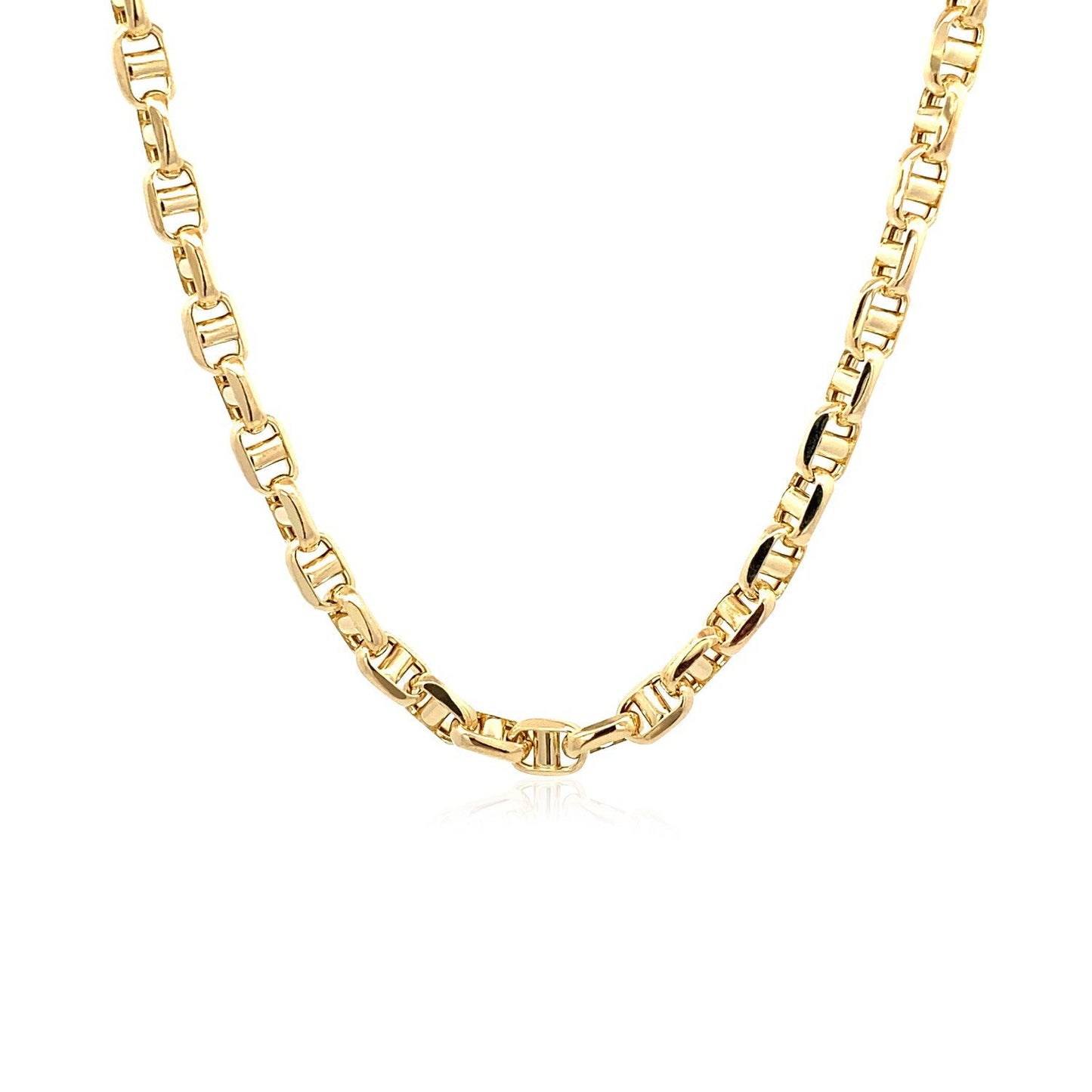 Collar de cadena de ancla de oro amarillo de 14k de 4.5mm