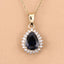 2.09 Carat Genuine Blue Sapphire and White Diamond Pendant