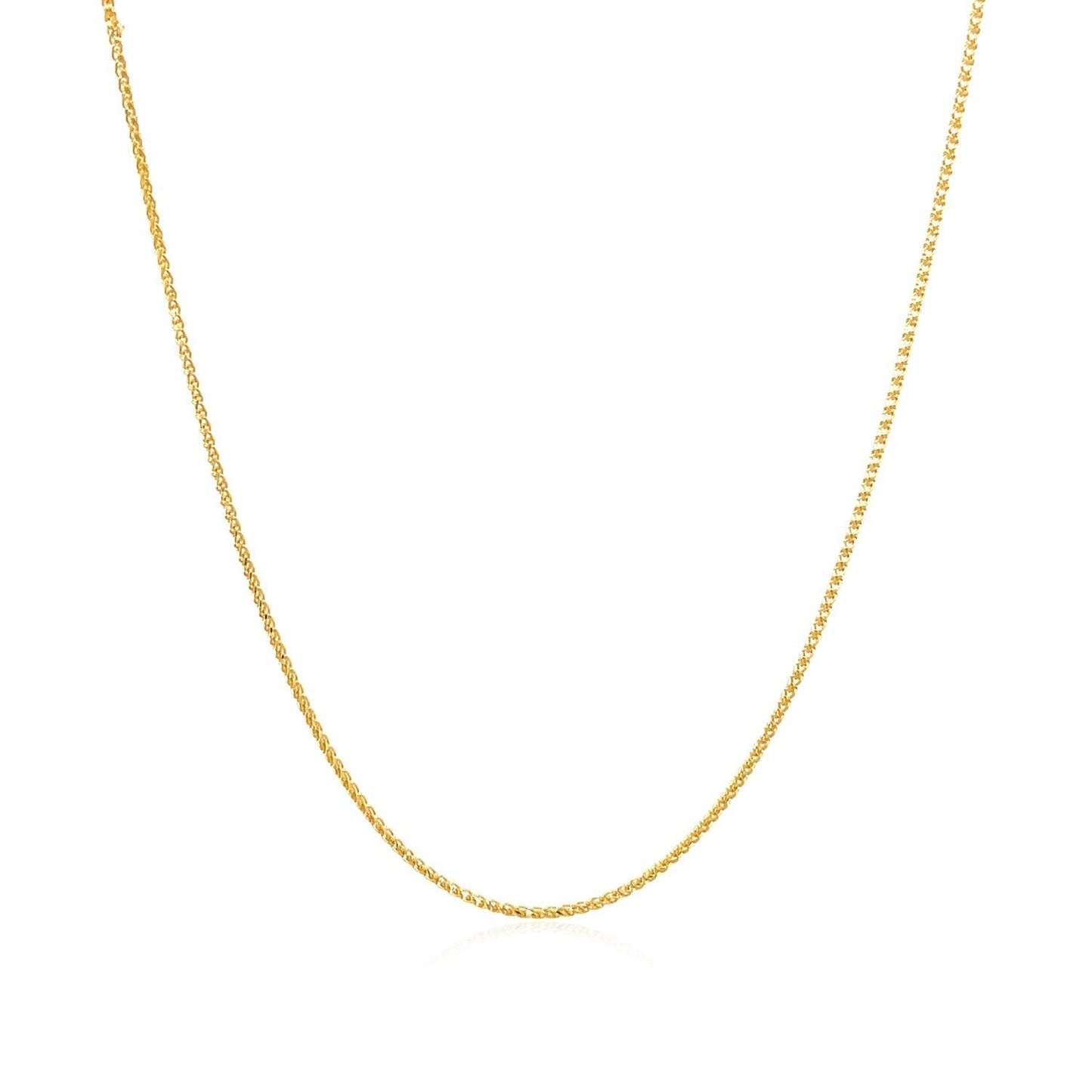 Chaîne en or jaune 14 carats à maillons ronds et taille diamant - 0,6 mm