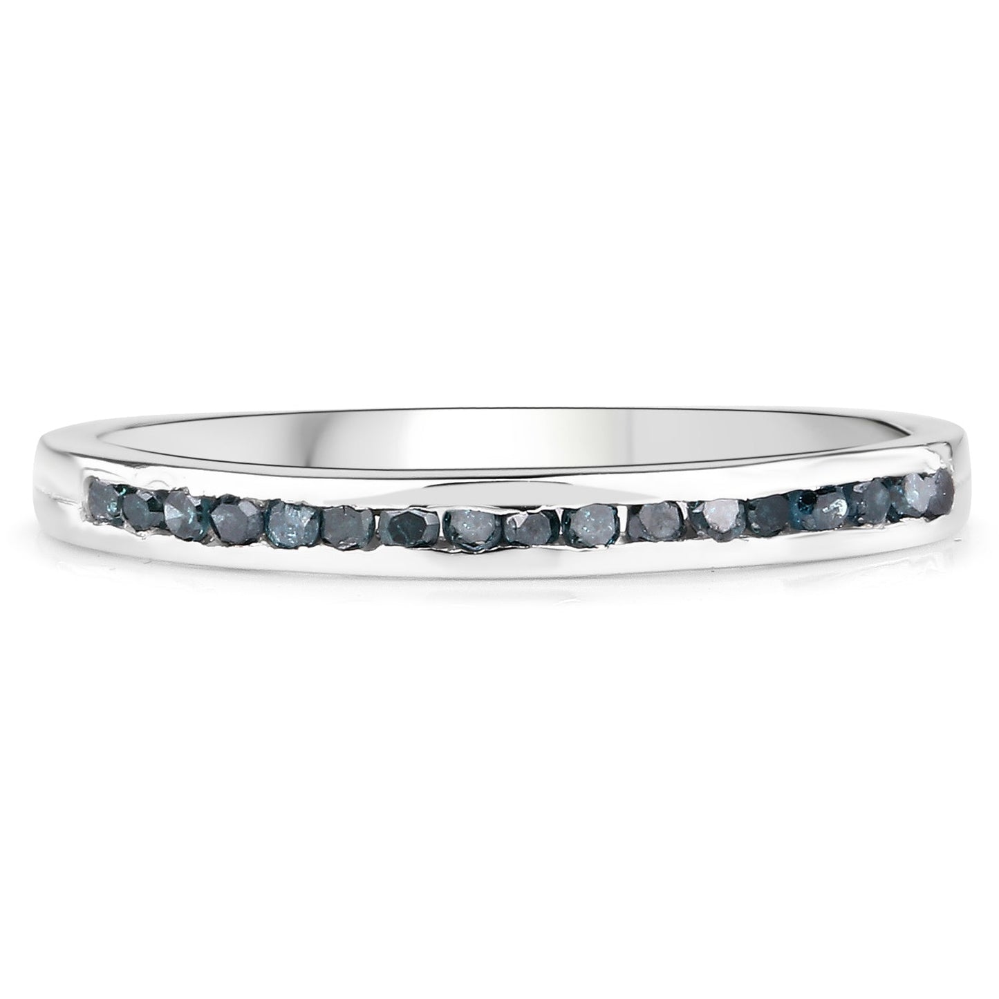 Bague en argent sterling avec diamant bleu véritable de 0,20 carat