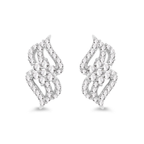 Pendientes de Diamante Blanco Genuino de 0.68 Quilates en Oro Blanco de 14K