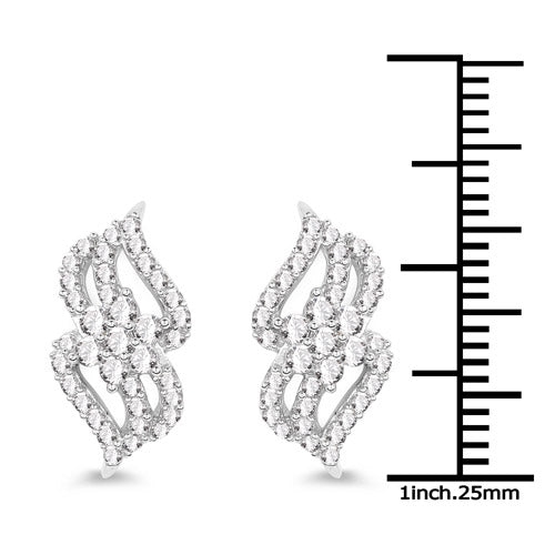 Pendientes de Diamante Blanco Genuino de 0.68 Quilates en Oro Blanco de 14K