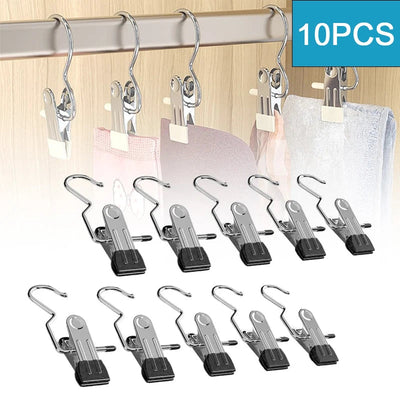 10pcs Premium Stainless Steel Clothespins for Laundry and Organization