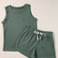 Conjunto de Tank Top de Punto con Bolsillos Parcheados y Pantalones Cortos con Cuerda