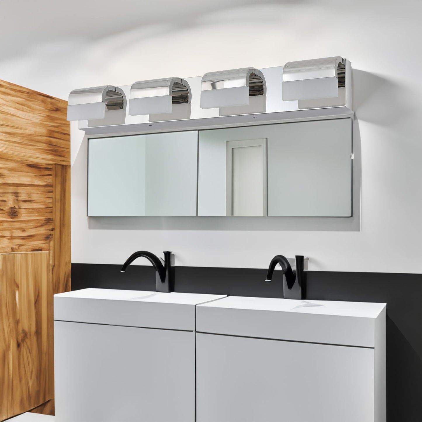 Modern 4-Light LED Vanity Lighting for Bathrooms