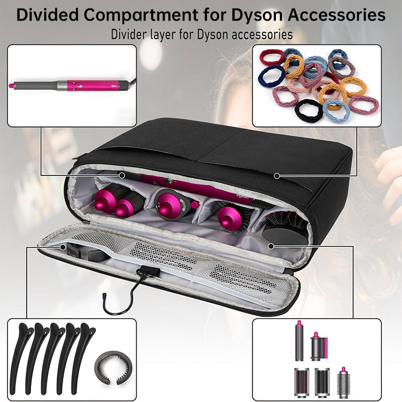 travel storage bag compatible with Dyson Airwrap Styler, a portable organizer with multi-pockets for hair curler and attachments - Korvel
