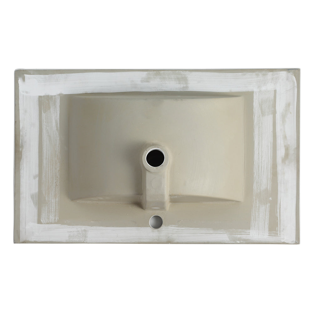 30 Inch Bathroom Ceramic Sink Basin, White - Korvel