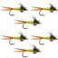 Vibrant Yellow Bead Head Copper John Nymph - 6 Premium Fly Fishing Flies - Size 12 - Korvel