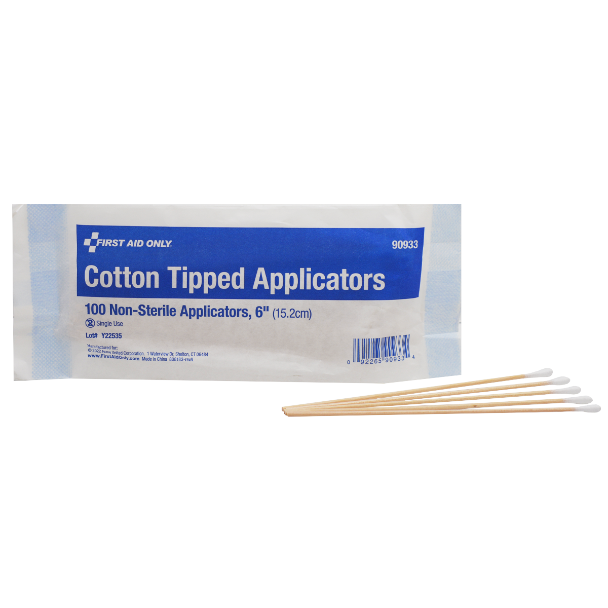 Dukal Cotton Tipped Applicators, 6" Wood Shaft - 100 Count