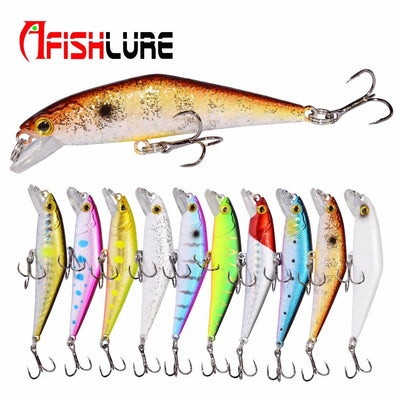 AFISHLURE Bass Wobblers Trout Fishing Lure  66mm/8g Minnow  Hard Baits Iscas Artificial Pesca Leurre - Korvel