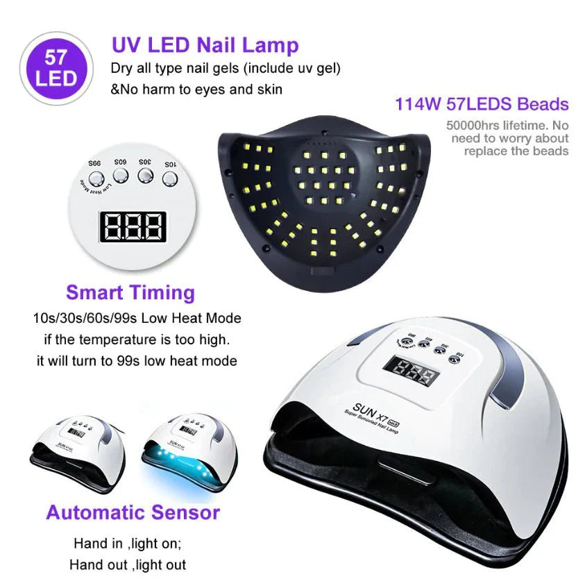 Sèche-ongles LED 220W pour le durcissement professionnel de gel