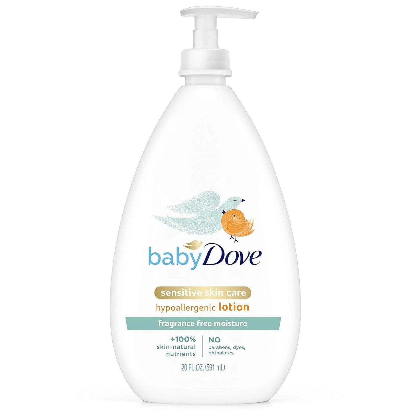 Lotion Baby Dove Sensitive Moisture sans parfum 4-20 fl. oz. pompes