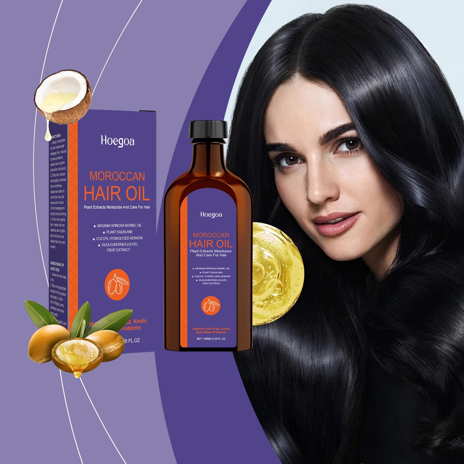 Morocco Hair Care Essential Oil Nourishes Moisturizing Hair Care Supple Essence Improves Dryness And Tangles - Korvel